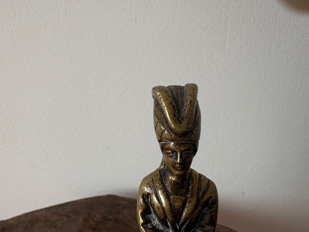 Vintage messing tafelbel (damefiguur)