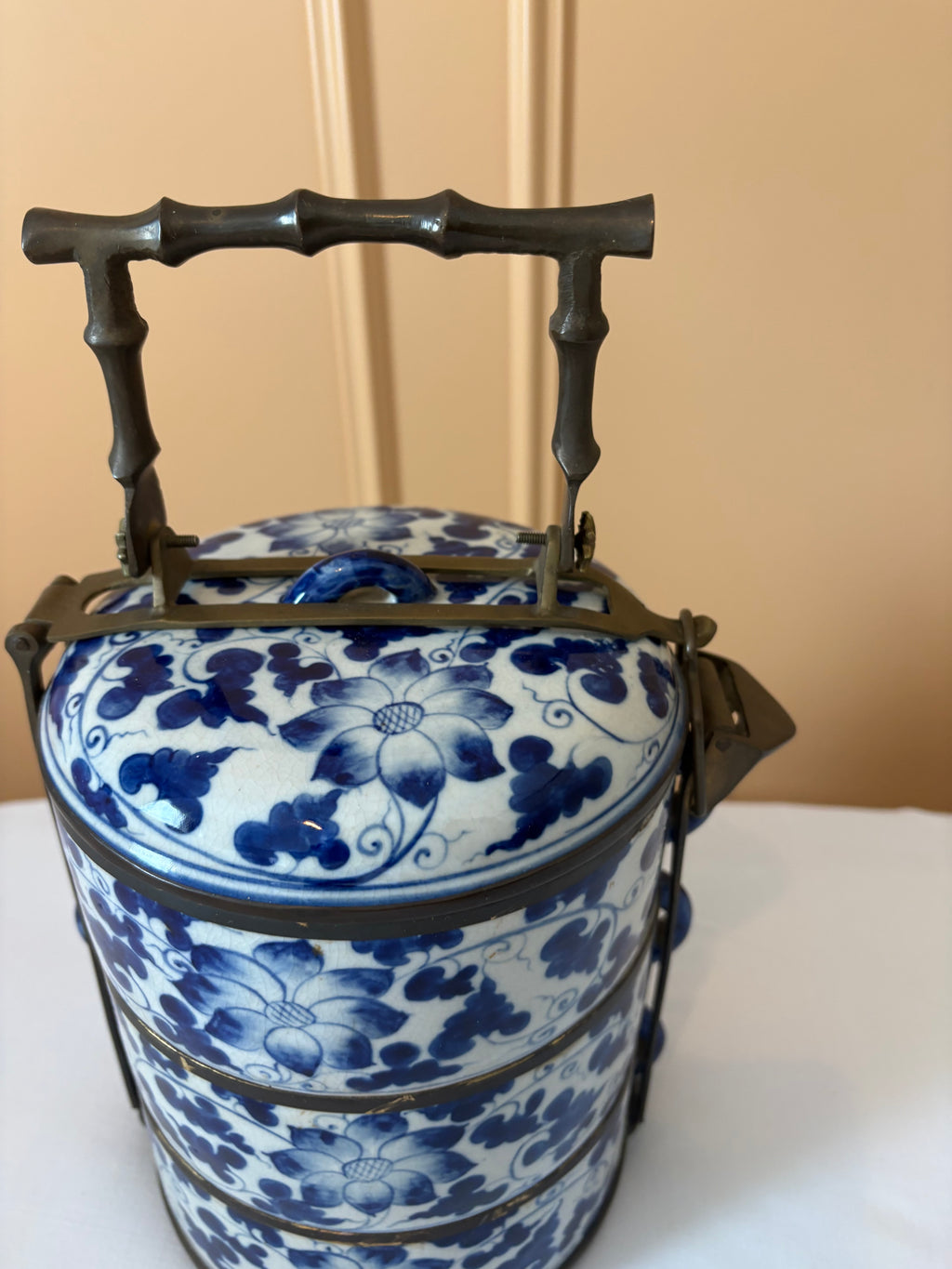 Antieke porseleinen Chinese lunchbox