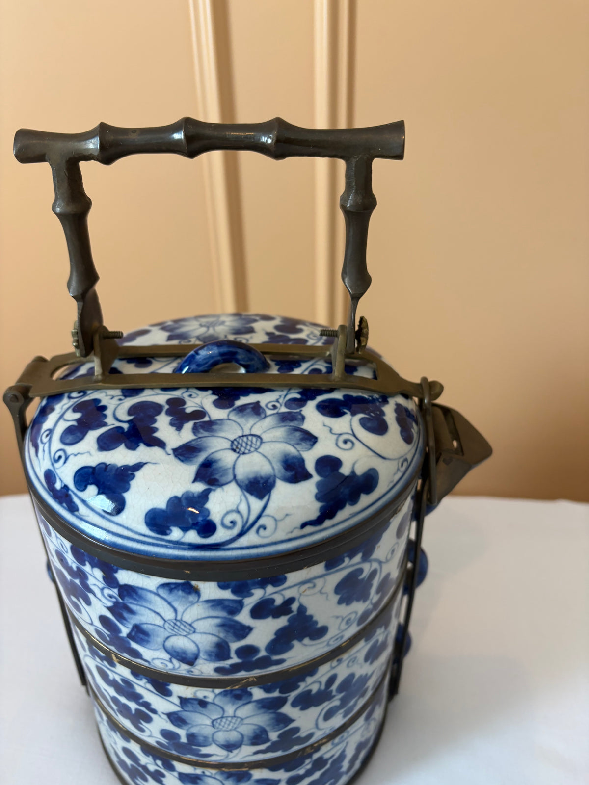 Antieke porseleinen Chinese lunchbox