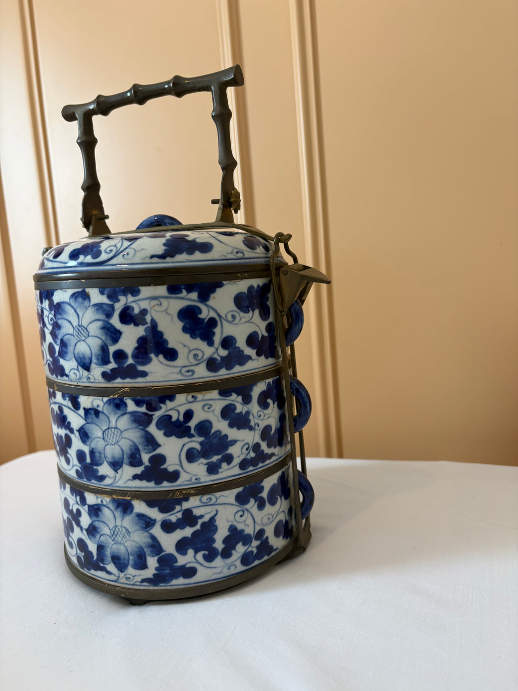 Antieke porseleinen Chinese lunchbox