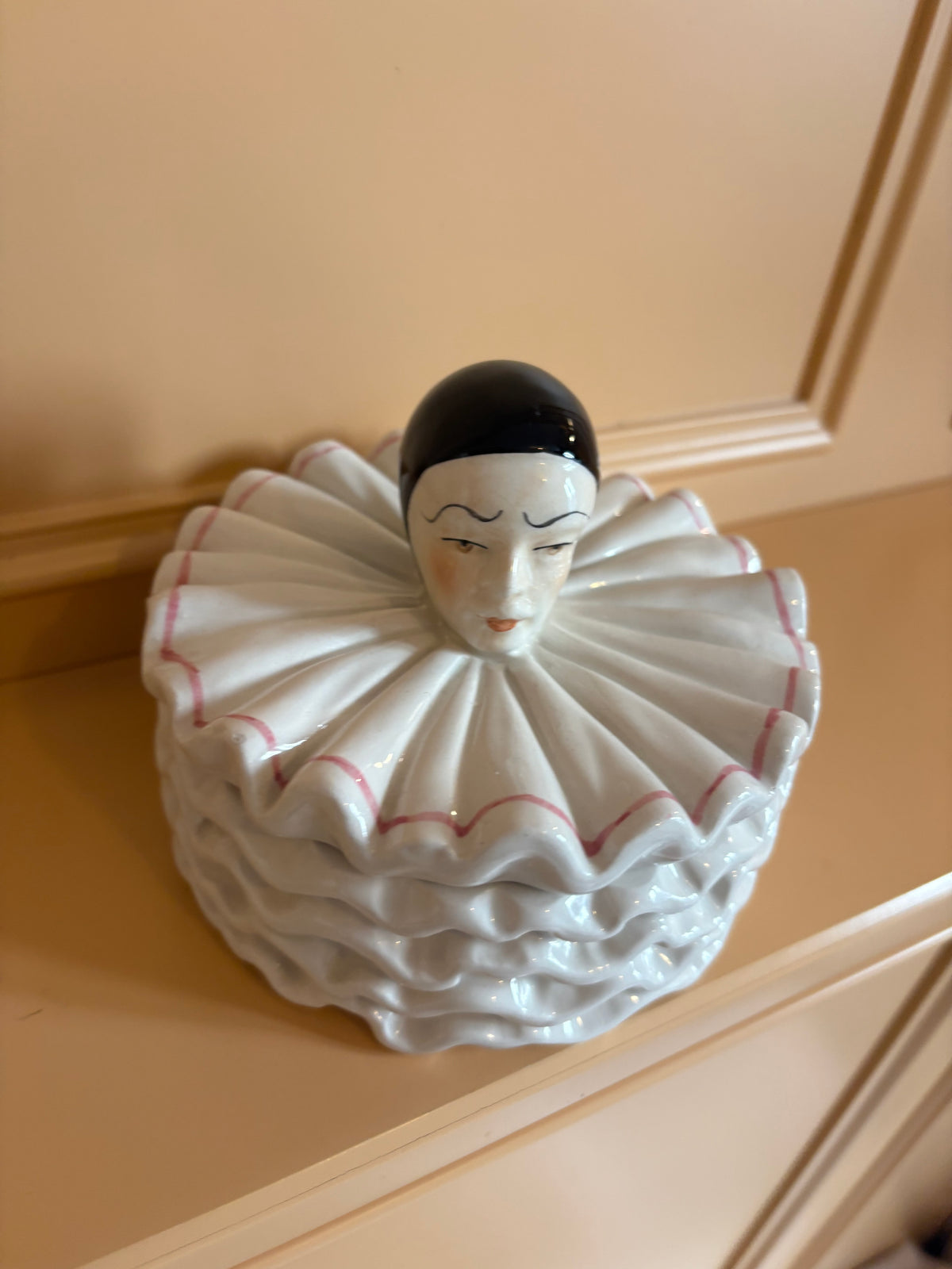 Unieke Pierrot/Clown Doosje - Vintage Keramiek