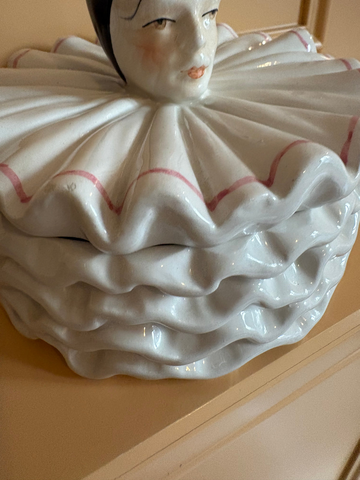 Unieke Pierrot/Clown Doosje - Vintage Keramiek
