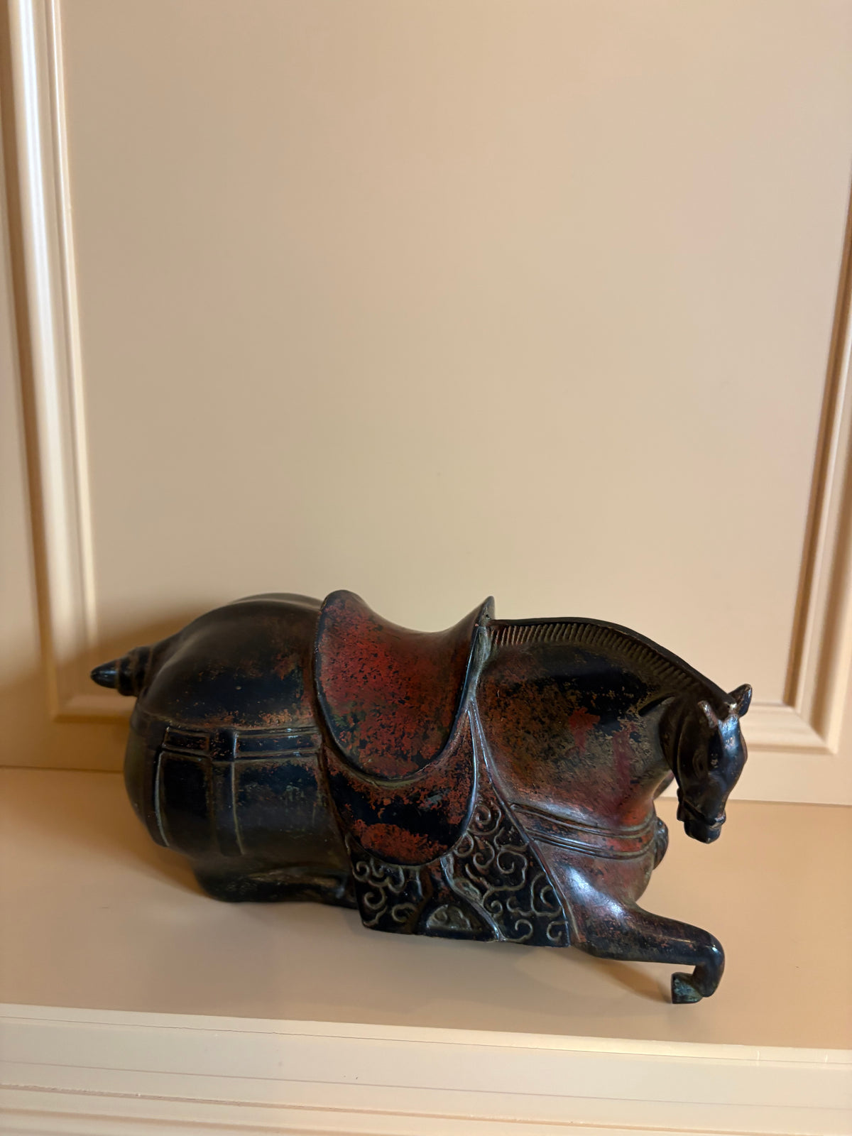Antieke bronzen paard stijl uit Chinese Tang Dynastie