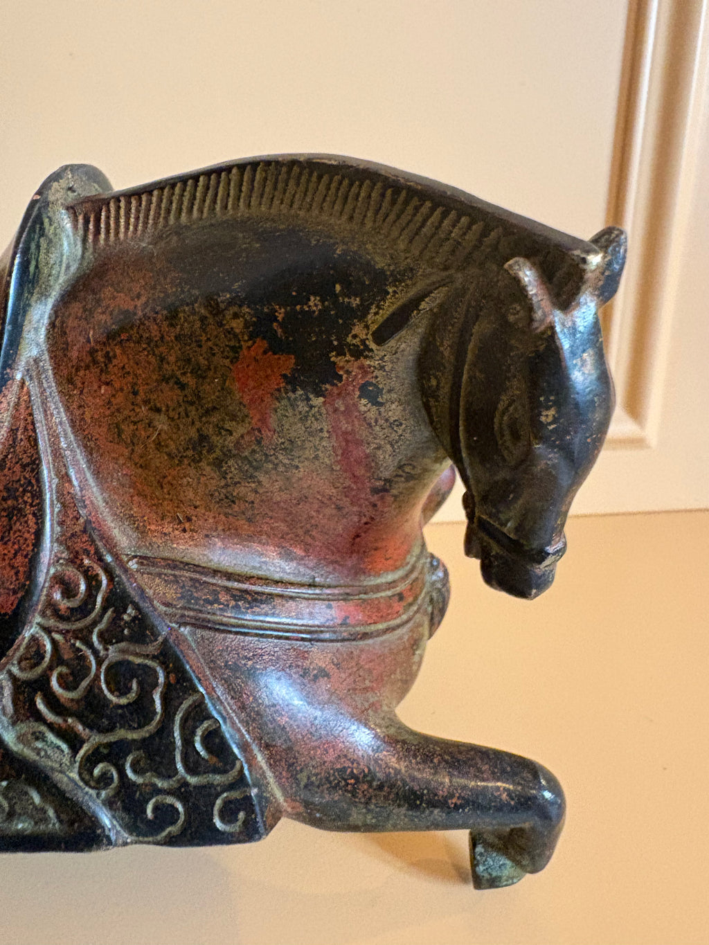 Antieke bronzen paard stijl uit Chinese Tang Dynastie