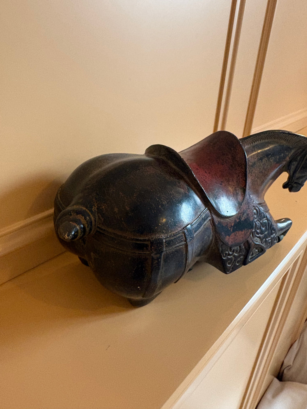 Antieke bronzen paard stijl uit Chinese Tang Dynastie