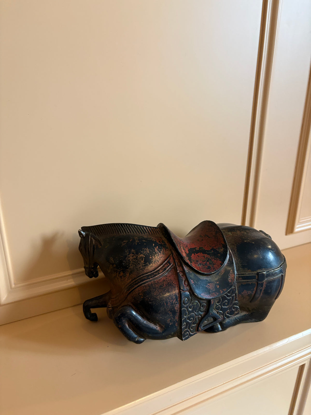 Antieke bronzen paard stijl uit Chinese Tang Dynastie