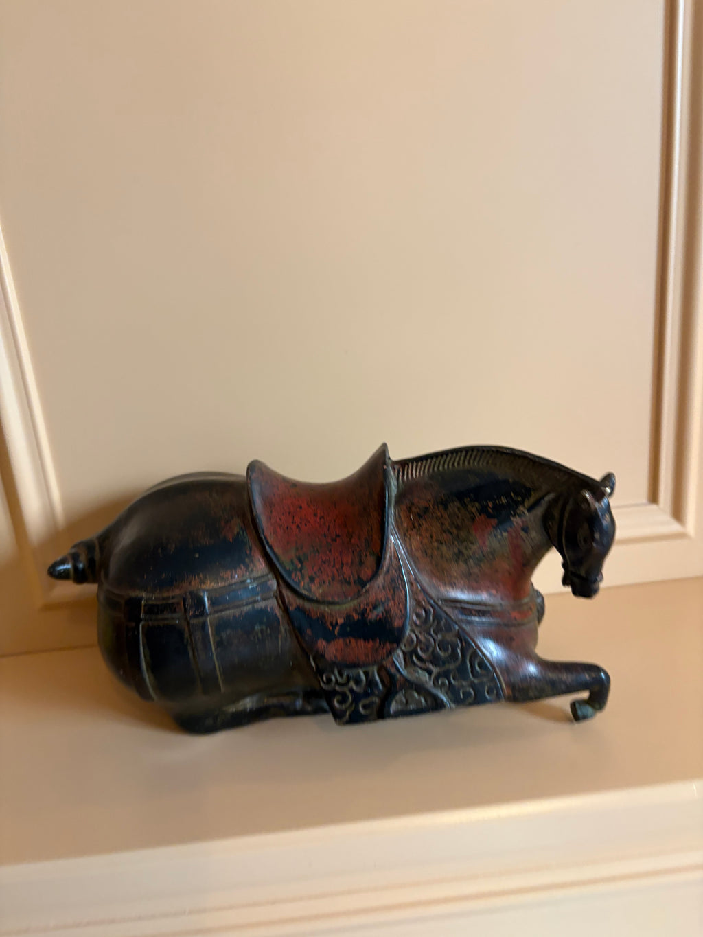 Antieke bronzen paard stijl uit Chinese Tang Dynastie
