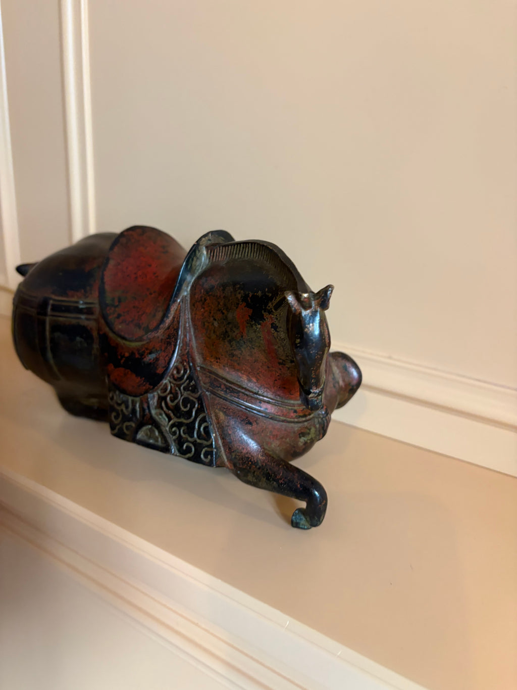 Antieke bronzen paard stijl uit Chinese Tang Dynastie