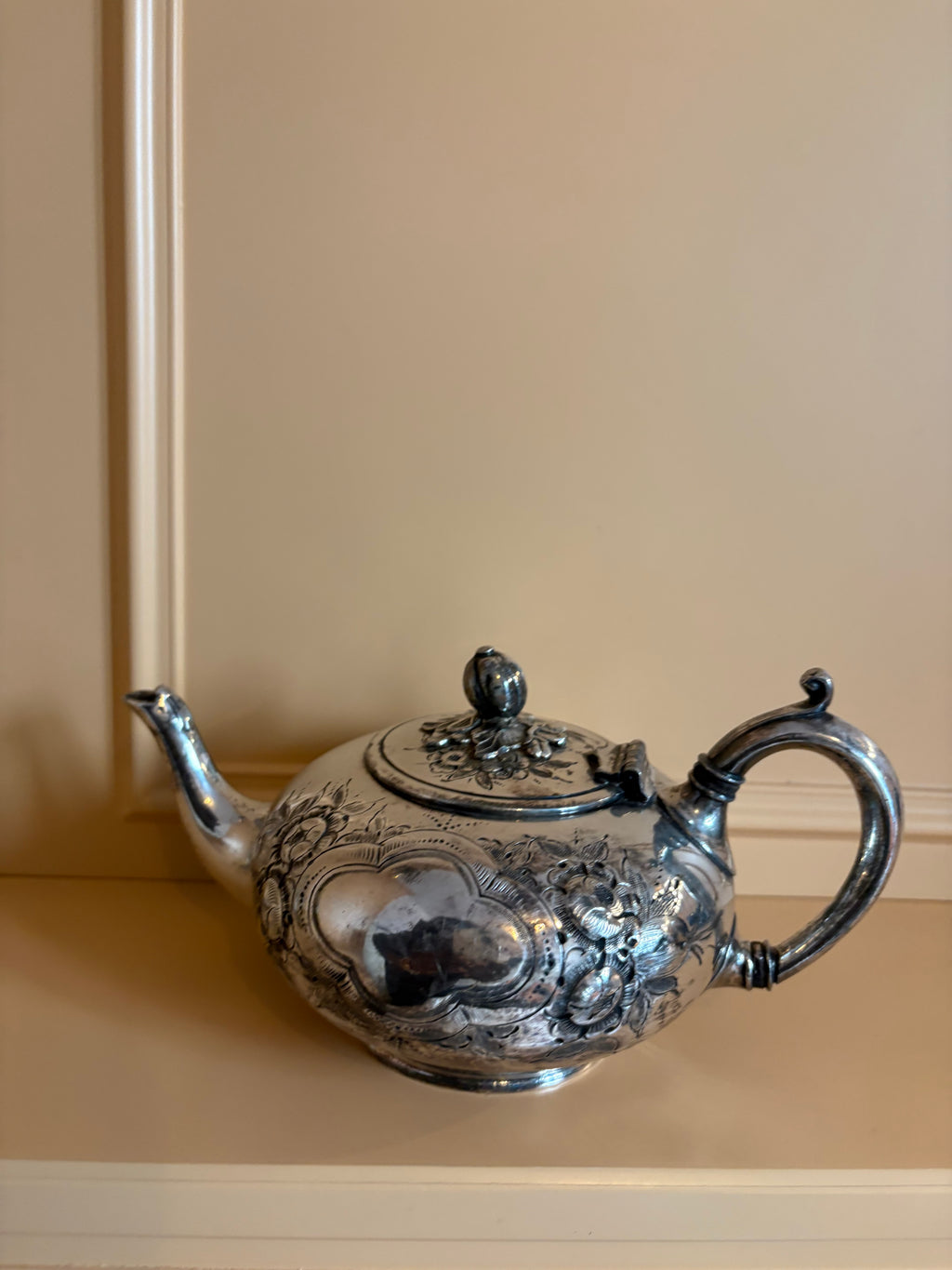 Franse verzilverde theepot