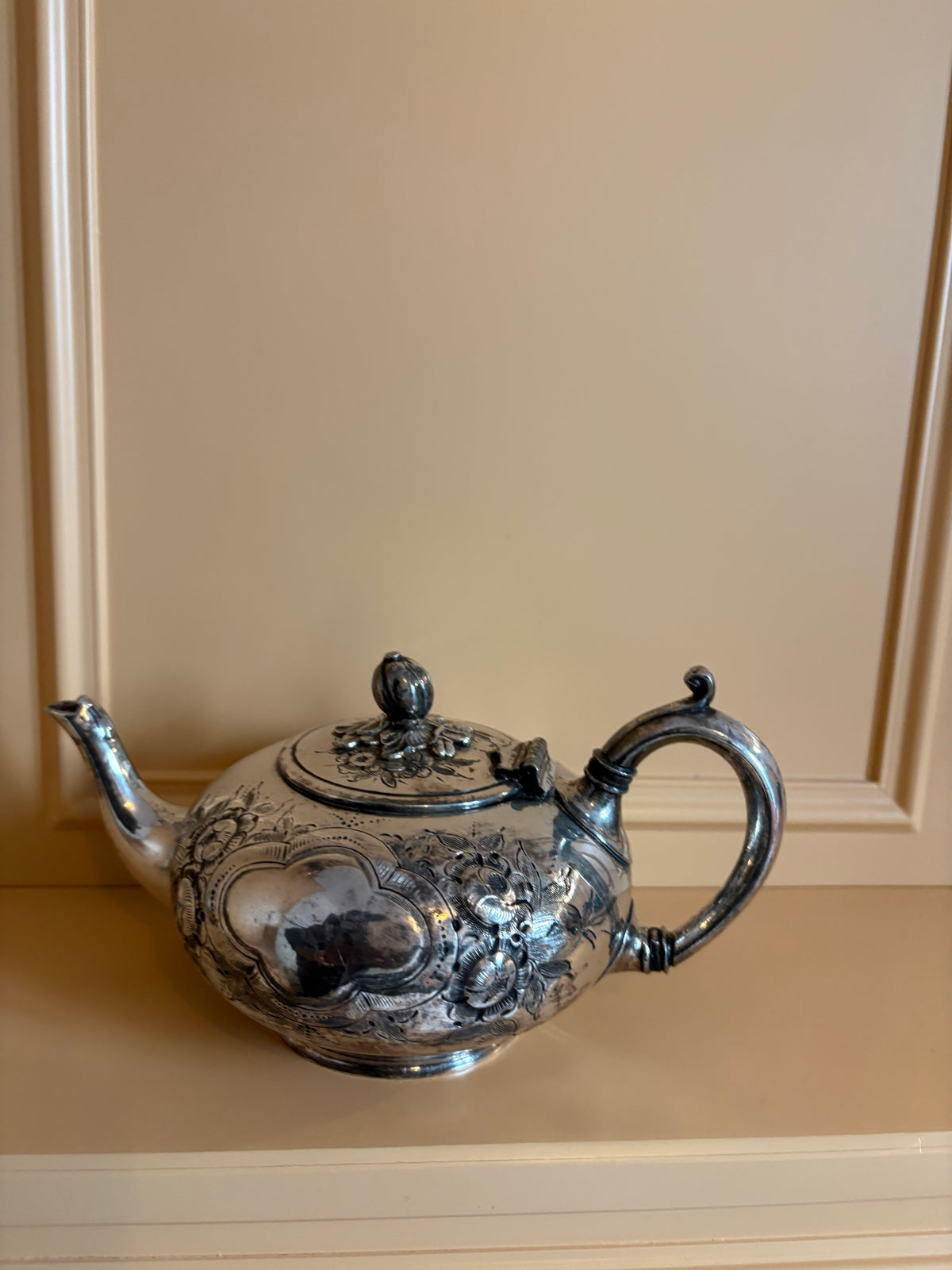 Franse verzilverde theepot