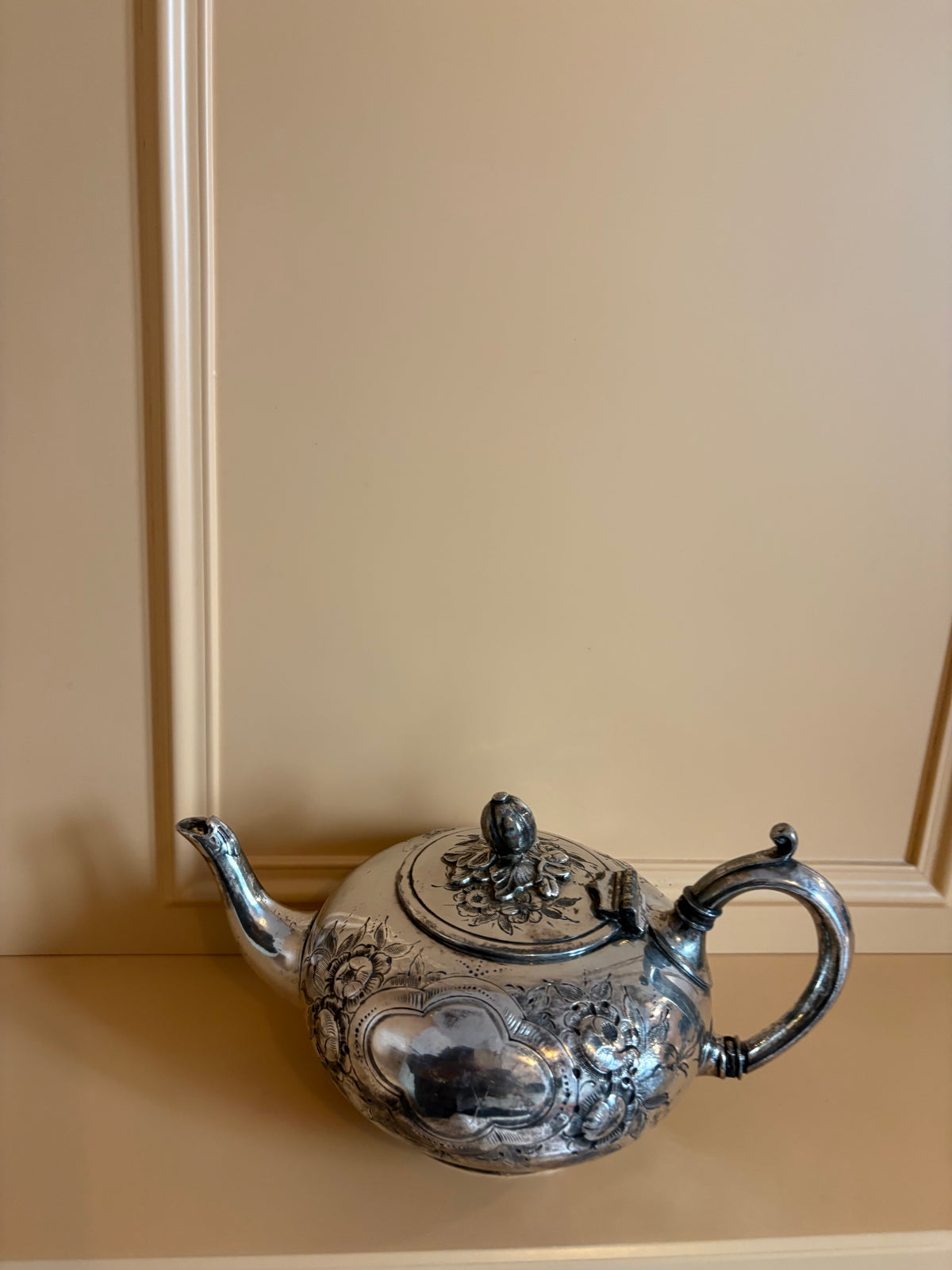 Franse verzilverde theepot