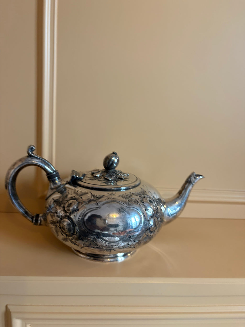 Franse verzilverde theepot