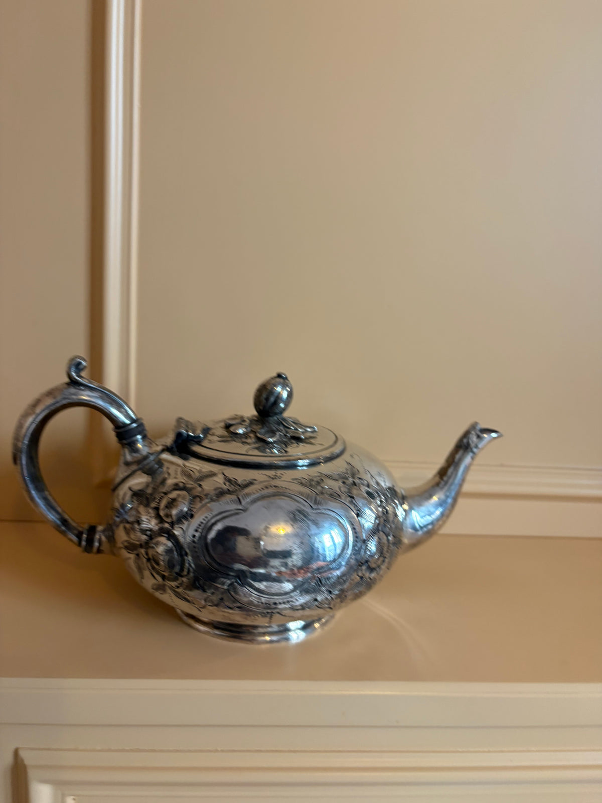 Franse verzilverde theepot