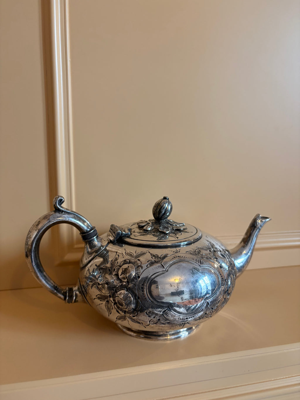 Franse verzilverde theepot