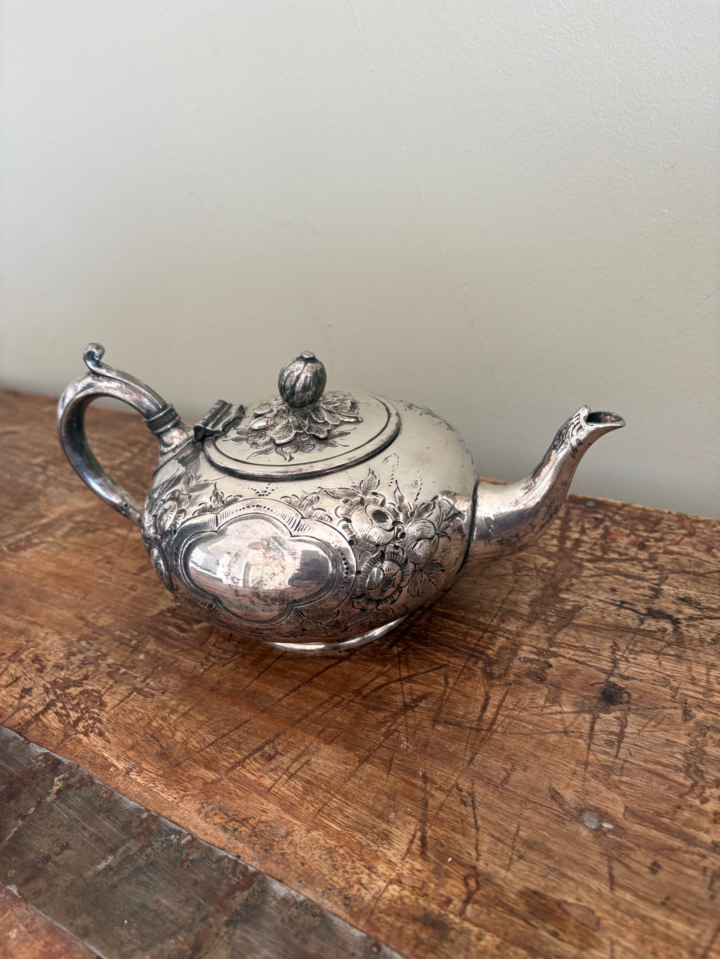 Franse verzilverde theepot