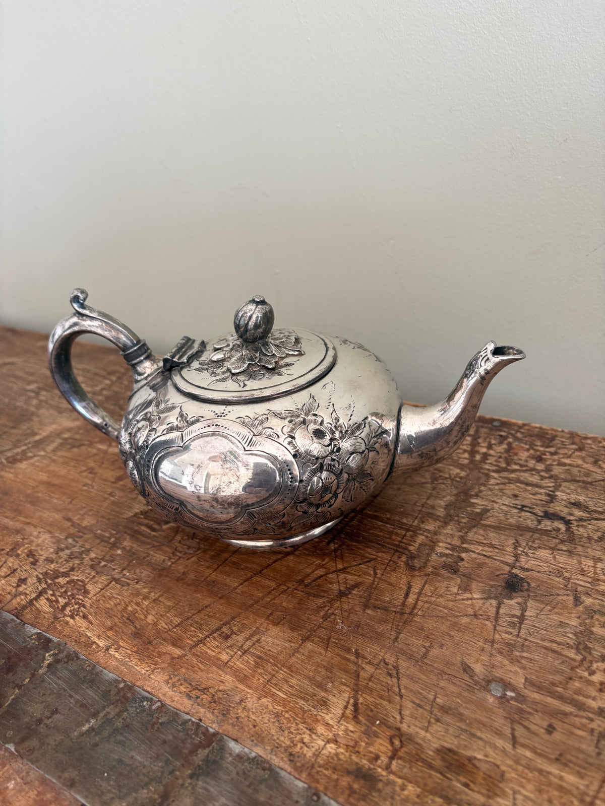 Franse verzilverde theepot