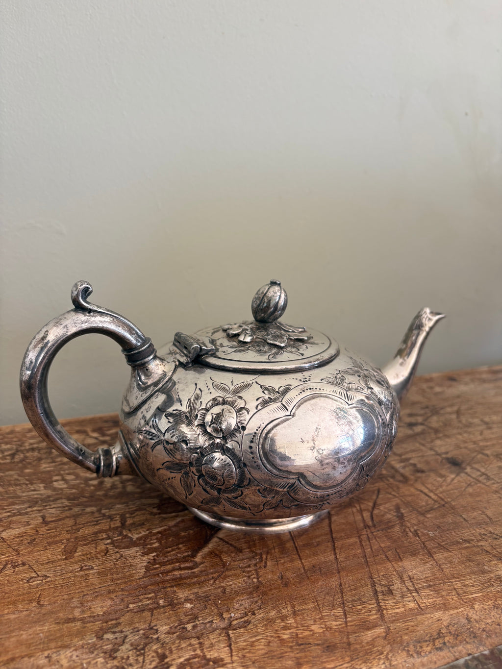 Franse verzilverde theepot